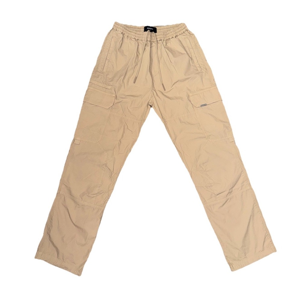 Represent Clo Cargo 100% Cotton Drawstring Leg Pants Light Khaki Mens Med NWOT